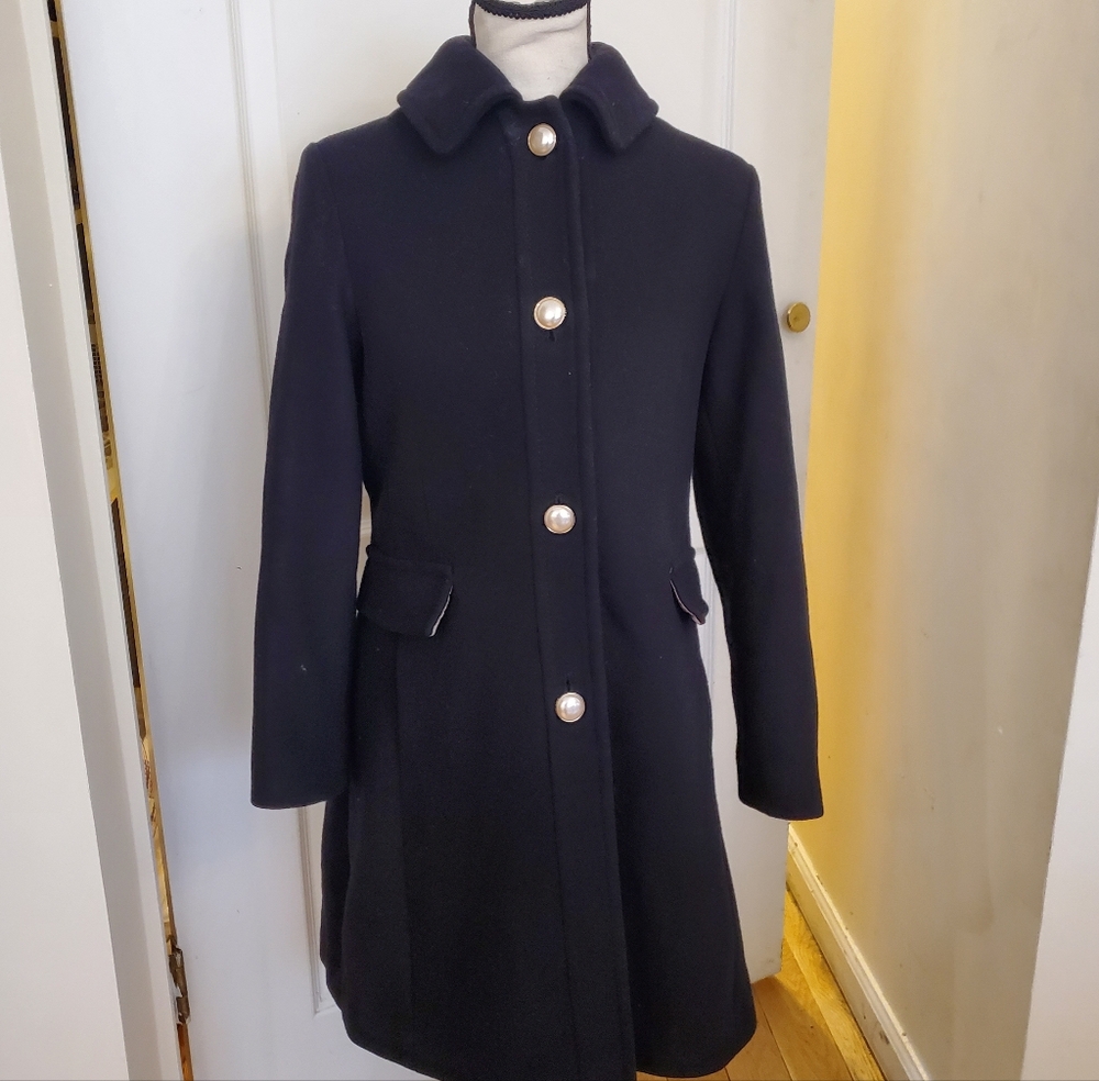 Kate Spade Black Pea Coat sz XS